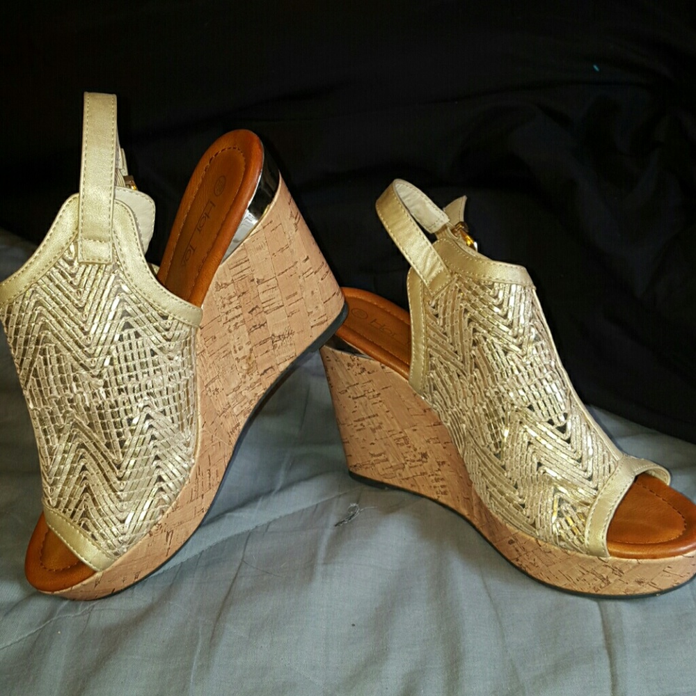 Gold and Brown Wedges